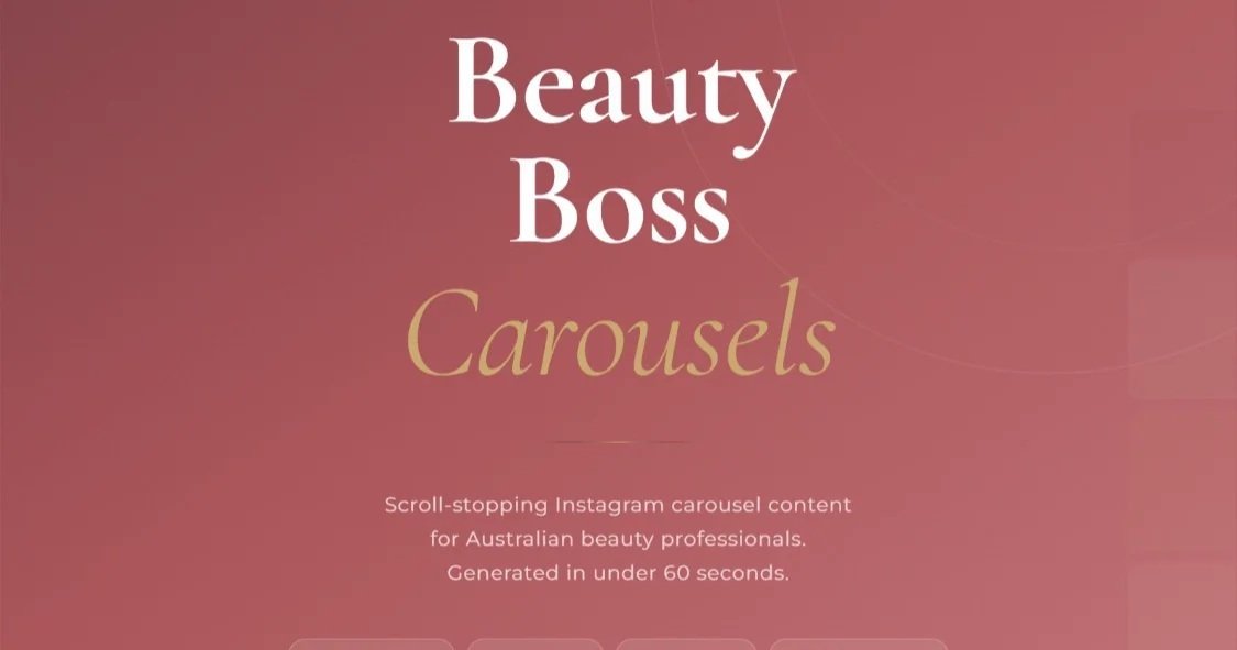 Beauty Boss Carousels — branded Instagram carousel content for Australian beauty professionals
