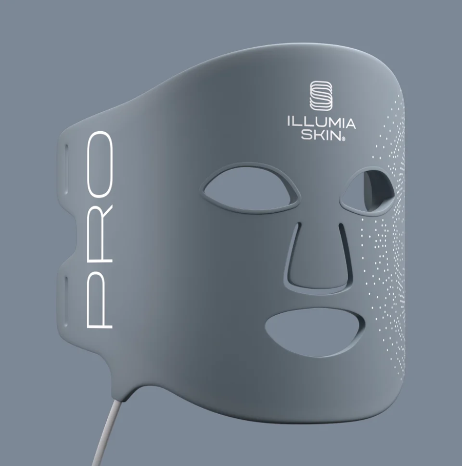 The grey Illumia Skin PRO LED mask included as a launch bonus