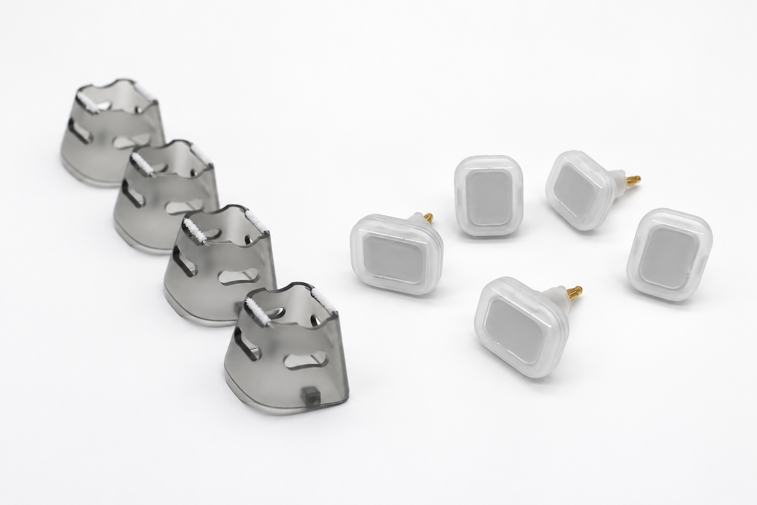 T33 grey precision tips and R97 white precision tips together in one studio image